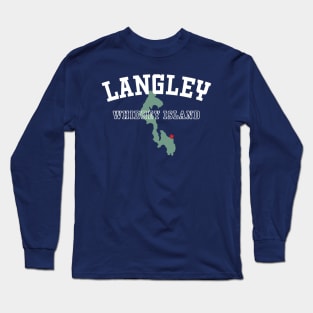 Langley, Whidbey Island WA Island Silhouette PNW Souvenir Long Sleeve T-Shirt